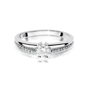 Złoty pierścionek z diamentem Białe złoto EW-355 0,40ct