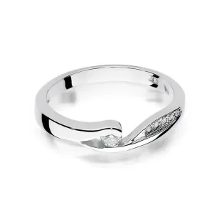 Złoty pierścionek z diamentem Białe złoto EW-82 0,08ct