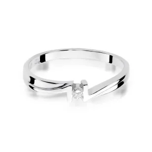 Złoty pierścionek z diamentem Białe złoto EW-204 0,04ct