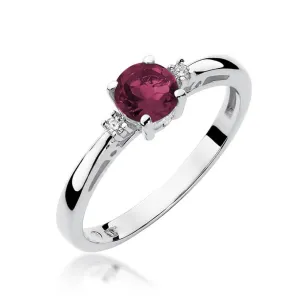 Pierścionek rubin białe złoto 0,60ct