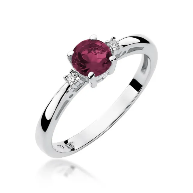 Pierścionek rubin białe złoto 0,60ct