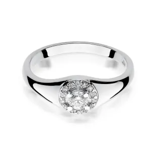 Złoty pierścionek z diamentem Białe złoto EW-41 0,17ct