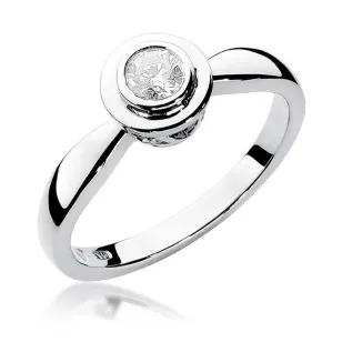 Złoty pierścionek z diamentem Białe złoto EW-294 0,30ct