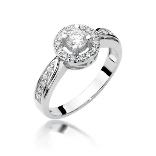 Złoty pierścionek z diamentem Białe złoto EW-363 0,51ct