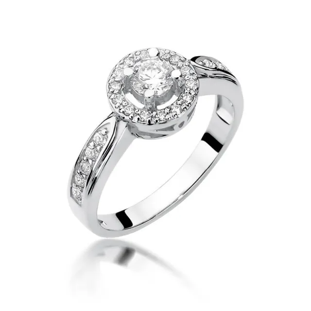 Złoty pierścionek z diamentem Białe złoto EW-363 0,51ct