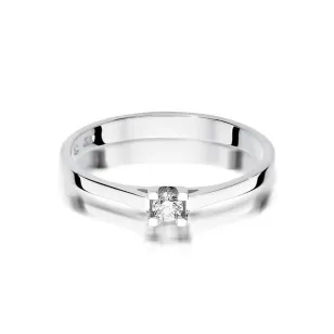 Złoty pierścionek z diamentem Białe złoto EW-407 0,09ct