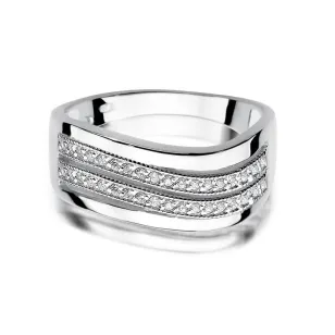 Złoty pierścionek z diamentem Białe złoto EW-416 0,18ct