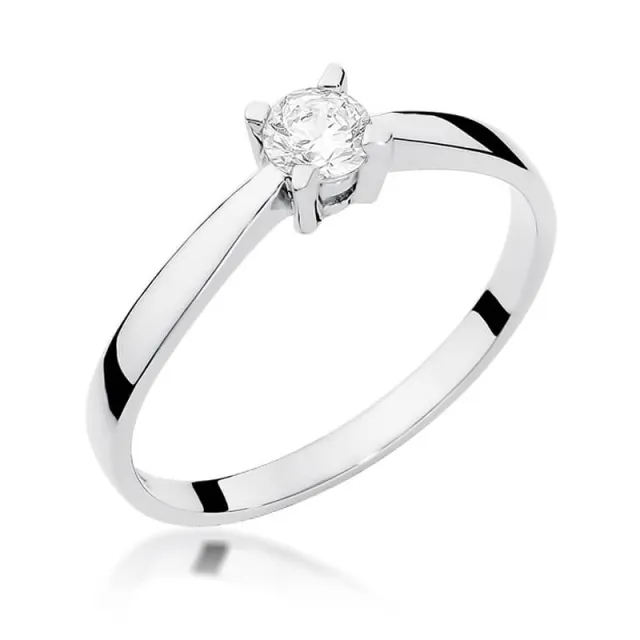 Złoty pierścionek z diamentem Białe złoto EW-242 0,20ct