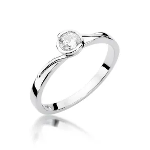 Złoty pierścionek z diamentem Białe złoto EW-357 0,25ct