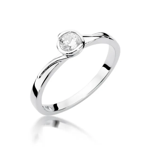 Złoty pierścionek z diamentem Białe złoto EW-357 0,25ct