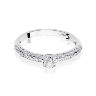 Złoty pierścionek z diamentem Białe złoto EW-200 0,36ct
