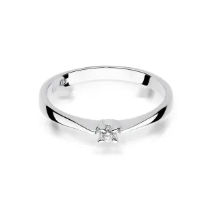 Złoty pierścionek z diamentem Białe złoto EW-175 0,03ct