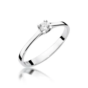 Złoty pierścionek z diamentem Białe złoto EW-336 0,15ct
