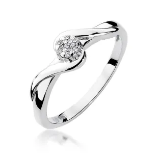 Złoty pierścionek z diamentem Białe złoto EW-22 0,04ct