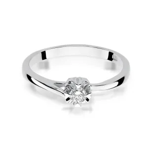 Złoty pierścionek z diamentem Białe złoto EW-318 0,10ct