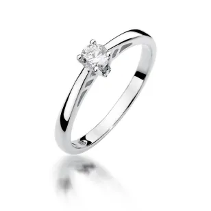 Złoty pierścionek z diamentem Białe złoto EW-394 0,24ct
