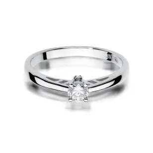 Złoty pierścionek z diamentem Białe złoto EW-394 0,24ct