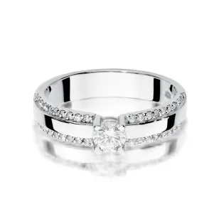 Złoty pierścionek z diamentem Białe złoto EW-356 0,45ct