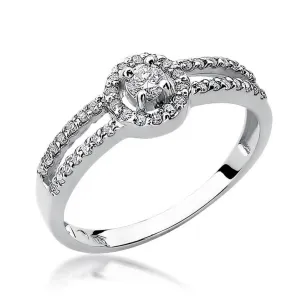 Złoty pierścionek z diamentem Białe złoto EW-272 0,31ct