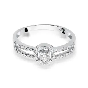 Złoty pierścionek z diamentem Białe złoto EW-272 0,31ct