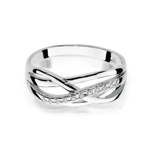 Złoty pierścionek z diamentem Białe złoto EW-157 0,10ct