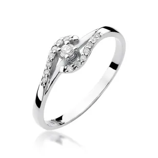 Złoty pierścionek z diamentem Białe złoto EW-237 0,11ct