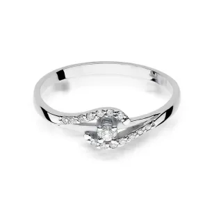 Złoty pierścionek z diamentem Białe złoto EW-237 0,11ct