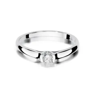Złoty pierścionek z diamentem Białe złoto EW-369 0,15ct