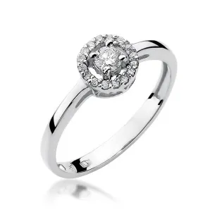 Złoty pierścionek z diamentem Białe złoto EW-238 0,20ct