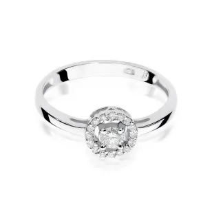 Złoty pierścionek z diamentem Białe złoto EW-238 0,20ct