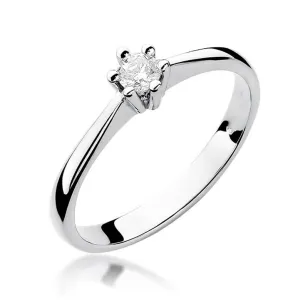 Złoty pierścionek z diamentem Białe złoto EW-256 0,15ct