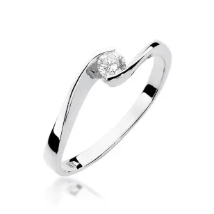 Złoty pierścionek z diamentem Białe złoto EW-160 0,13ct