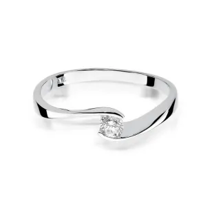Złoty pierścionek z diamentem Białe złoto EW-160 0,13ct