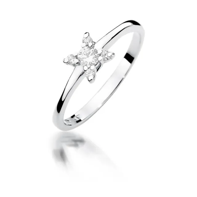 Pierścionek diament białe złoto 0,19ct