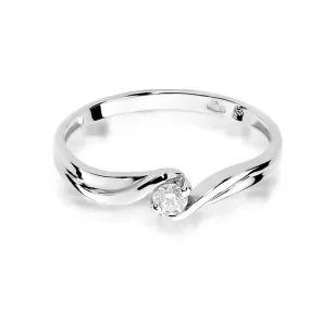 Złoty pierścionek z diamentem Białe złoto EW-211 0,08ct