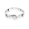 Złoty pierścionek z diamentem Białe złoto EW-211 0,08ct
