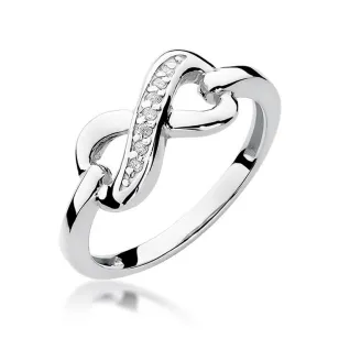 Złoty pierścionek z diamentem Białe złoto EW-285 0,04ct