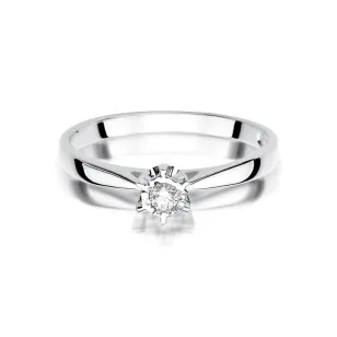 Złoty pierścionek z diamentem Białe złoto EW-426 0,05ct