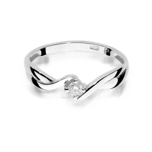 Złoty pierścionek z diamentem Białe złoto EW-208 0,10ct