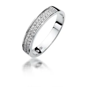 Złoty pierścionek z diamentem Białe złoto EW-410 0,18ct
