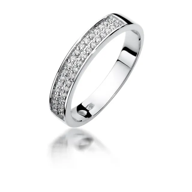 Złoty pierścionek z diamentem Białe złoto EW-410 0,18ct