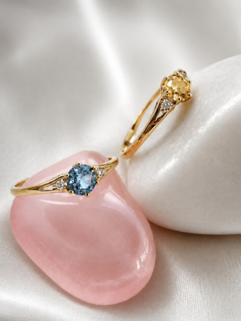 Pierścionek topaz London blue 585